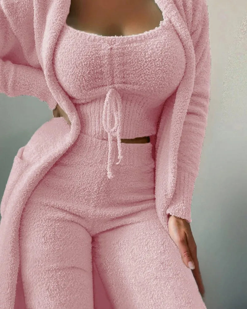 Women's Cozy 3-Pieces Knit Pant Set